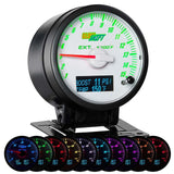 GlowShift Gauges 3in1 White Dial Exhaust Gas Temperature with Digital Boost & Temperature Gauge | GS-3G-07
