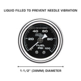 GlowShift Gauges GlowShift Gauges Liquid Filled Black Mechanical 30 PSI Fuel Pressure Gauge GS-MSB-FP-30