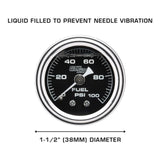 GlowShift Gauges GlowShift Gauges Liquid Filled Black Mechanical 100 PSI Fuel Pressure Gauge GS-MSB-FP- 100