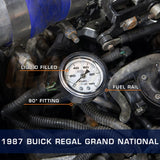 GlowShift Gauges GlowShift Gauges Liquid Filled White Mechanical 30 PSI Fuel Pressure Gauge GS-MSW-FP-30