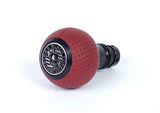 BFI Heavy Weight Shift Knob SCHWARZ - Magma Red Air Leather (VW/Audi DSG & Automatic) | GS2DGSM