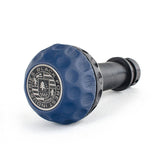 BFI Heavy Weight Shift Knob Schwarz - Maritime Blue Leather - Golf Ball | GSBSMT