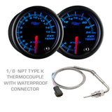 GlowShift Gauges GlowShift Gauges Black 7 Color 4 Gauge Diesel Set - 60 PSI Boost, 1500° F Exhaust
Gas Temperature, Transmission Temperature & 100 PSI Fuel Pressure Gauges GS-C7-DS4