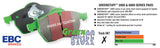 EBC Front | EBC GreenStuff Sport Brake Pads | Late Mk3 VR6 DP2836