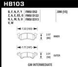 Hawk Hawk 95-99 Dodge Neon / 96-99 Plymouth Neon DTC-60 Front Brake Pads HB177G.630
