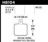 Hawk Hawk Sierra/Outlaw/Wilwood HPS Street Brake Pads HB104F.485
