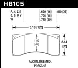 Hawk Hawk DTC-80 Brembo/Alcon 20mm Race Brake Pads HB105Q.775