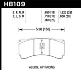 Hawk Hawk AP Racing 6 - Sierra/JFZ - Wilwood DTC-60 Race Brake Pads HB102G.800