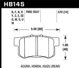 Hawk Hawk 06+ Civic Si HP+ Street Rear  Brake Pads HB145N.570