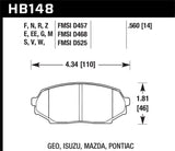 Hawk Hawk 90-93 Mazda Miata 1.6L Base Front ER-1 Brake Pads HB148D.560