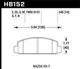 Hawk Hawk 84-87 Chevy Corvette 5.7 Blue 9012 Race Front Brake Pads HB173E.595