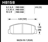 Hawk Hawk 84-4/91 BMW 325 (E30)Blue 9012 Rear Race Pads (NOT FOR STREET USE) HB399E.630