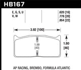Hawk Hawk AP Racing CP7555D70 DTC-60 AP Racing Brake Pads HB764G.628