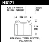 Hawk Hawk 73-79 VW Transporter / 80-85 VW Vanagon Performance Ceramic Street Front Brake Pads HB171Z.720