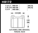 Hawk Hawk HP+ Street Brake Pads HB172N.595