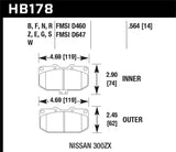 Hawk Hawk 06-07 WRX / 89-96 Nissan 300ZX / 89-93 Skyline GT-R HPS Street Front Brake Pads HB178F.564