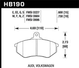Hawk Hawk 79-84 Volswagen Rabbit / 85-90 Volkswagen Cabriolet DTC-60 Race Front Brake Pads HB189G.595