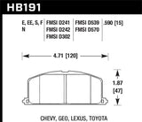 Hawk Hawk 85-95 Toyota MR2 HT-10 Race Front Brake Pads HB191S.590