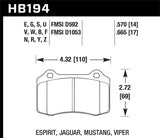 Hawk Hawk 2005-2005 Volvo S40 I HPS 5.0 Rear Brake Pads HB194B.570