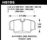 Hawk Hawk 84-4/91 BMW 325 (E30) HT-10 Front Race Pads (NOT FOR STREET USE) HB195S.640