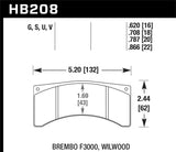 Hawk Hawk Brembo F3000/Wildwood HT-10 Race Rear Brake Pads HB208S.708