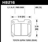Hawk Hawk 91-05 Acura NSX Blue 9012 Race Rear Brake Pads HB185E.590