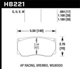 Hawk Hawk DTC-60 AP Racing/Alcon HB110 w/42mm Rad Depth Racing Brake Pads HB718G.654