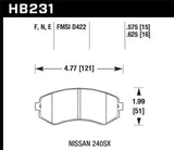 Hawk Hawk 89-93 240SX LE & SE (non-ABS) & Base / 94-96 240SX SE & Base HP+ Street Front Brake Pads HB231N.625