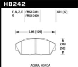 Hawk Hawk 99-00 Civic Coupe Si / 96-11 Civic DX EX HX LX Blue 9012 Race Front Brake Pads HB275E.620