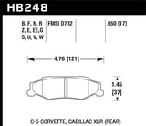 Hawk Hawk 97-04 Audi A4/00-03 A6/00-02 S4/00-06 TT / 02-04 VW Golf GTI Rear Blue 9012 Race Brake Pads HB364E.642