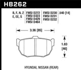 Hawk Hawk 89-97 Nissan 240SX SE Performance Ceramic Street Rear Brake Pads HB262Z.540