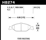 Hawk Hawk 99-04 Ford Mustang Base/GT HPS Street Front Brake Pads HB274F.610