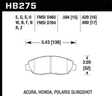 Hawk Hawk Honda 98-02 Accord / 06-11 Civic / Polaris Slingshot HT-10 Race Front Brake Pads (Two Pads/Box) HB275S.594