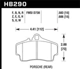 Hawk Hawk 98-08 Porsche 911 Rear ER-1 Brake Pad Set HB290D.583