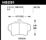 Hawk Hawk 99-00 Porsche 911 Carrera Carrera 2 Series 4 Piston Caliper HPS 5.0 Front Brake Pads HB291B.642