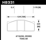 Hawk Hawk DTC-80 AP Racing/Brembo 16mm Race Brake Pads HB167Q.620