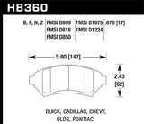 Hawk Hawk 97-08 Pontiac Grand Prix / 00-05 Chevrolet Monte Carlo LS/SS HPS 5.0 Street Front Brake Pads HB360B.670