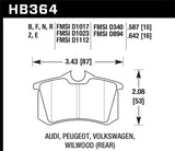 Hawk Hawk 98-00 Audi A4 2.8L Avant Rear ER-1 Brake Pads HB364D.587