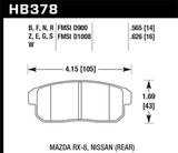 Hawk Hawk 03-06 Sentra Spec V. HPS Street Rear Brake Pads HB378F.626