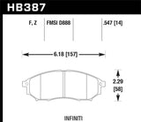 Hawk Hawk 09 350z/ 05-08 G35/09-12 G37 w/o Brembo HPS Street Front Brake Pads HB387F.547
