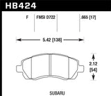 Hawk Hawk Subaru HPS Street Front Brake Pads HB424F.665