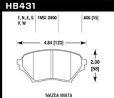 Hawk Hawk 01-05 Miata w/ Sport Suspension HP+ Street Front Brake Pads D890 HB431N.606