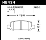 Hawk Hawk Chrysler / Dodge / Plymouth Blue 9012 Rear Race Brake Pads HB176E.680