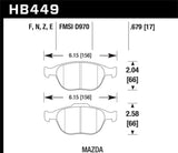 Hawk Hawk HP+ Street Brake Pads HB449N.679
