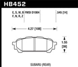 Hawk Hawk 05 Volvo S40 / 06-07 Mazda 5 / 04-05 Mazda 3 Blue 9012 Race Rear Brake Pads HB571E.605