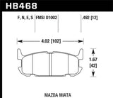 Hawk Hawk 04-05 Mazda Miata HT-10 Race Rear Brake Pads HB468S.492