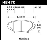 Hawk Hawk 04-07 xA/xB D990 Blue 9012 Race Front Brake Pads HB493E.650