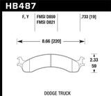 Hawk Hawk 2001 Ram 2500 Pick HPS Street Rear Brake Pads HB487F.733