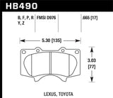 Hawk Hawk 2010-2014 Lexus GB460 HPS 5.0 Front Brake Pads HB490B.665