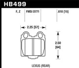 Hawk Hawk 00-05 Lexus IS300 HPS Street Rear Brake Pads HB499F.610